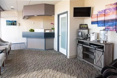 front desk and waiting room at Serenity Dental in Spokane Valley, WA